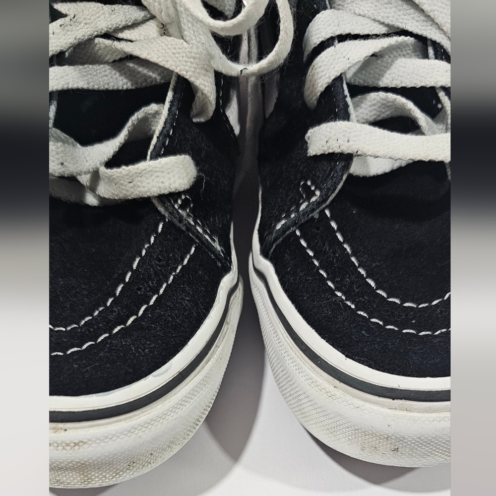 Vans High Top Black Suede Skater Little Kid Boy Girl Size 3 SK8-Hi - Picture 4 of 11